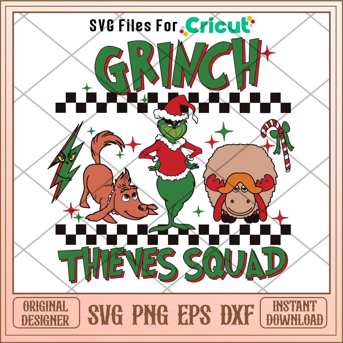 Funny grinch thieves squad svg, original grinch cartoon svg