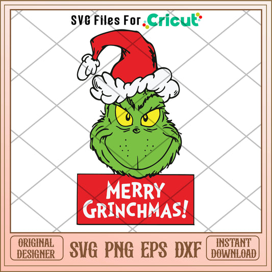 Funny merry grinchmas santa hat svg, grinch at disney world svg