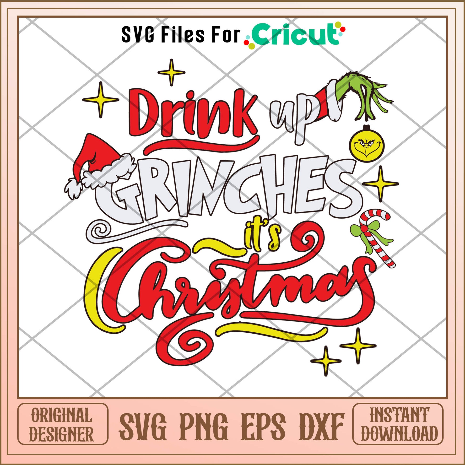 Funny christmas drink up grinches svg, the grinch funny​ svg