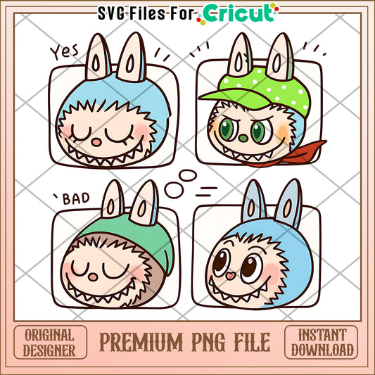 Funny design labubu png, cute labubu png, labubu popmart png