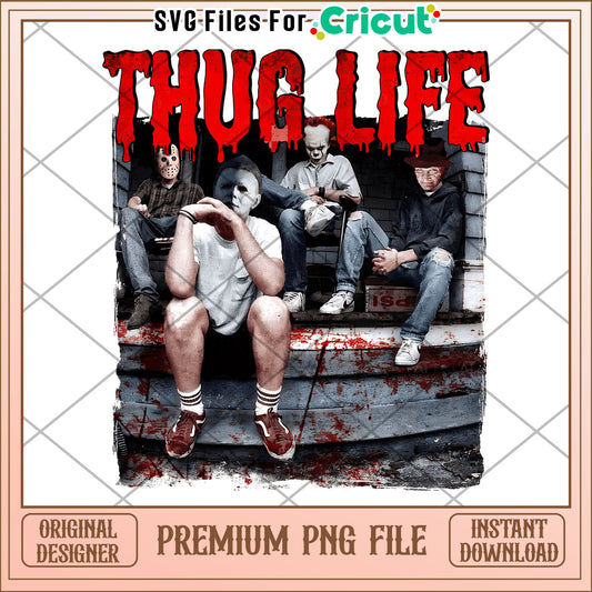 Funny design thug life halloween png, halloween holiday png, horror halloween png