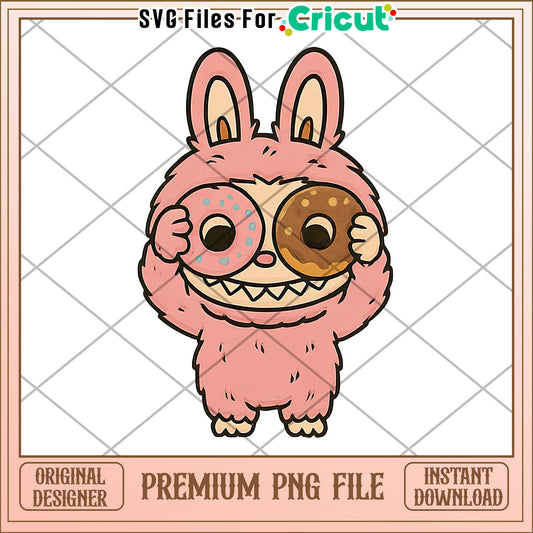 Funny donuts labubu png, labubu clothes​ png, pop mart labubu dolls​​ png