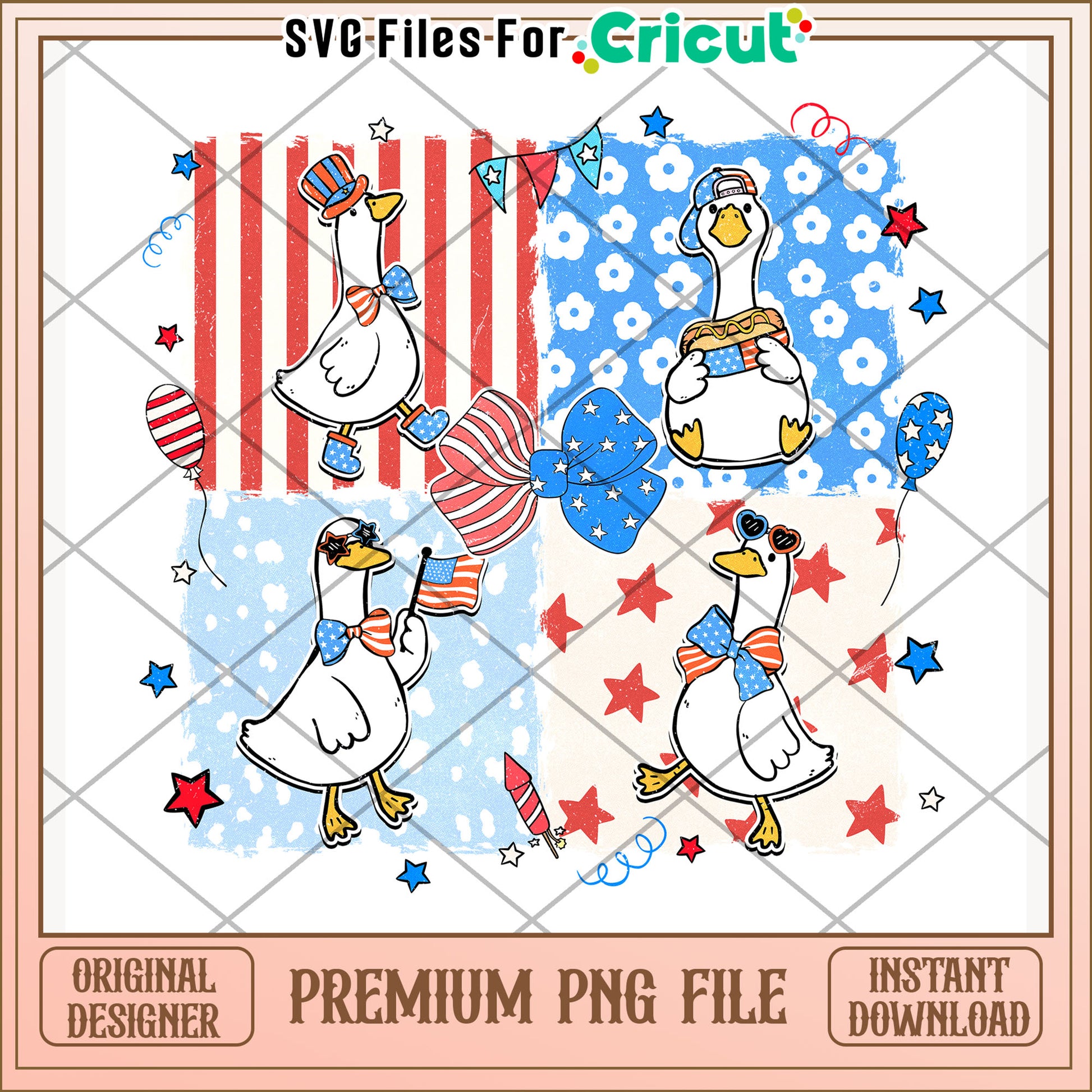 Funny goose american flag design png, america i love​ png, red white and blue png