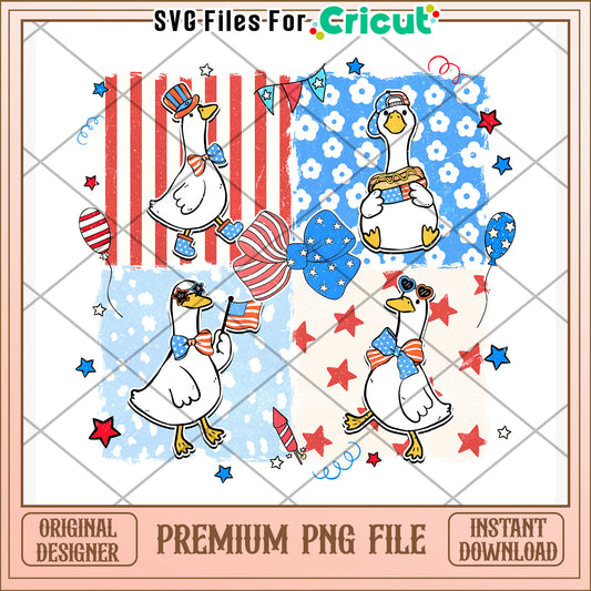 Funny goose american flag design png, america i love​ png, red white and blue png