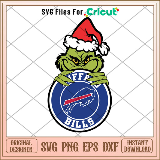 Funny grinch buffalo bills circle logo svg, grinch meme funny​​ svg