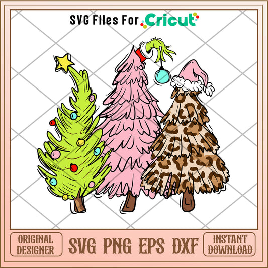 Funny grinch christmas trees svg, the grinch cartoon cast​ svg