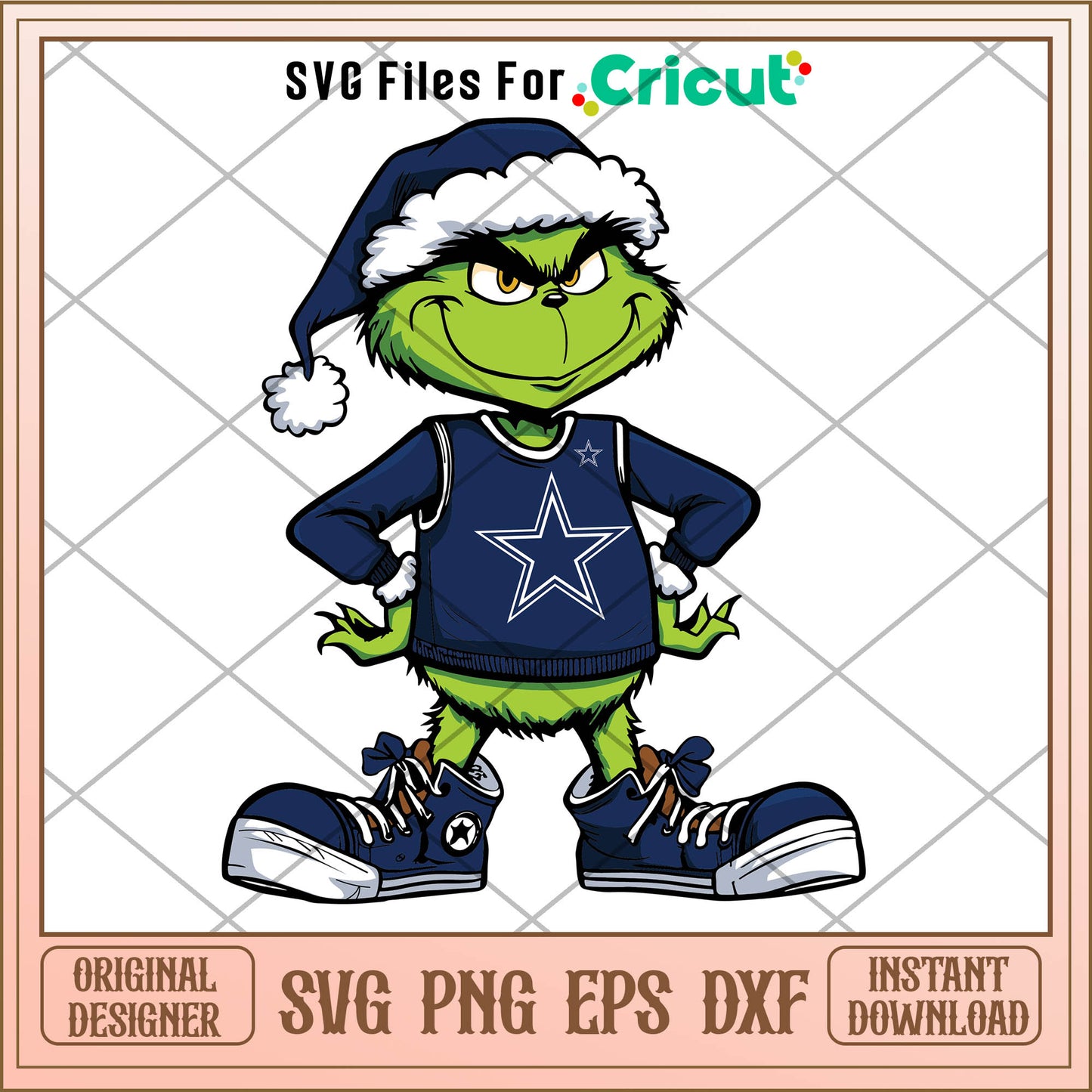 Funny grinch dallas cowboys football svg, grinch football cleats​​ svg