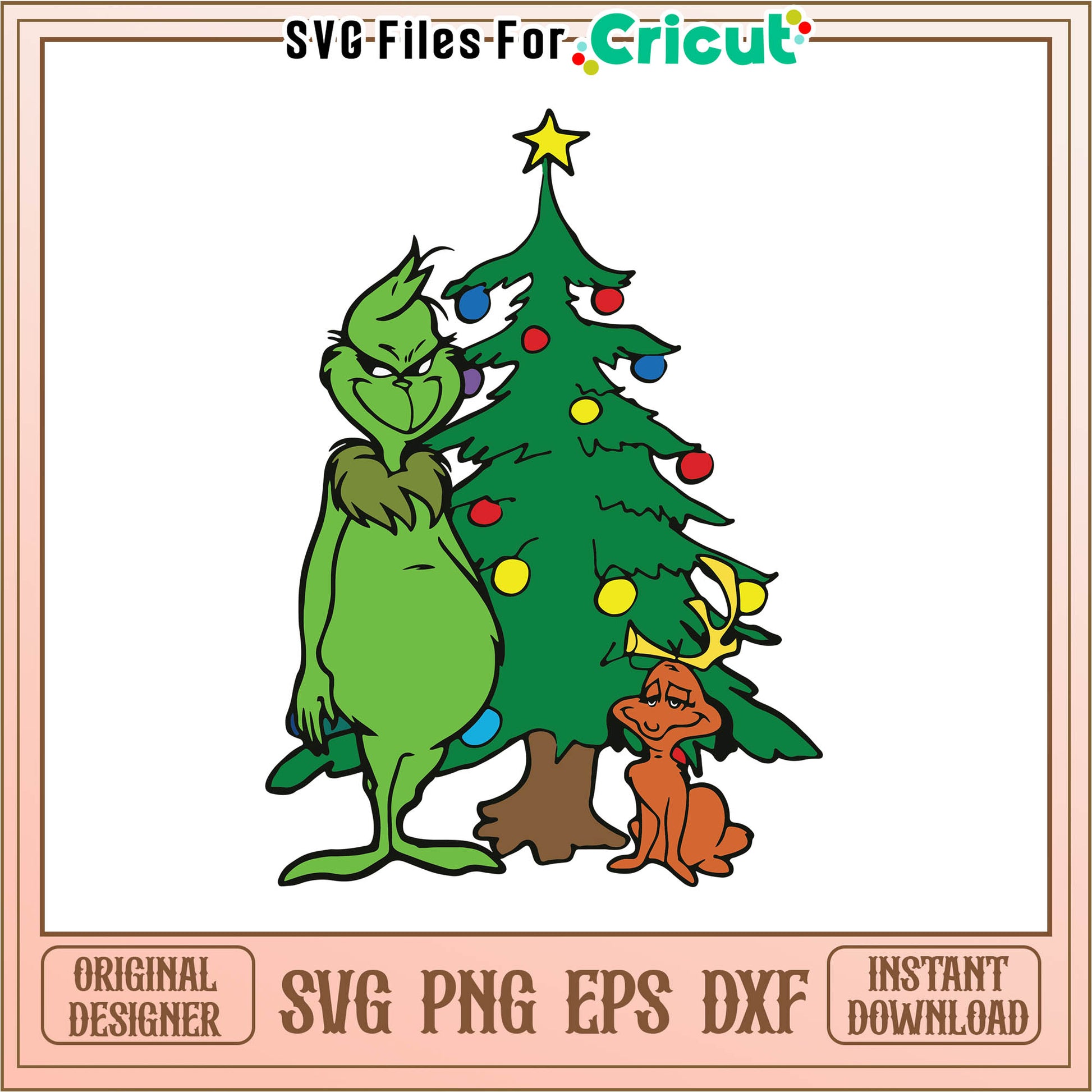 Funny grinchmas dog christmas tree svg, merry grinchmas inflatable svg