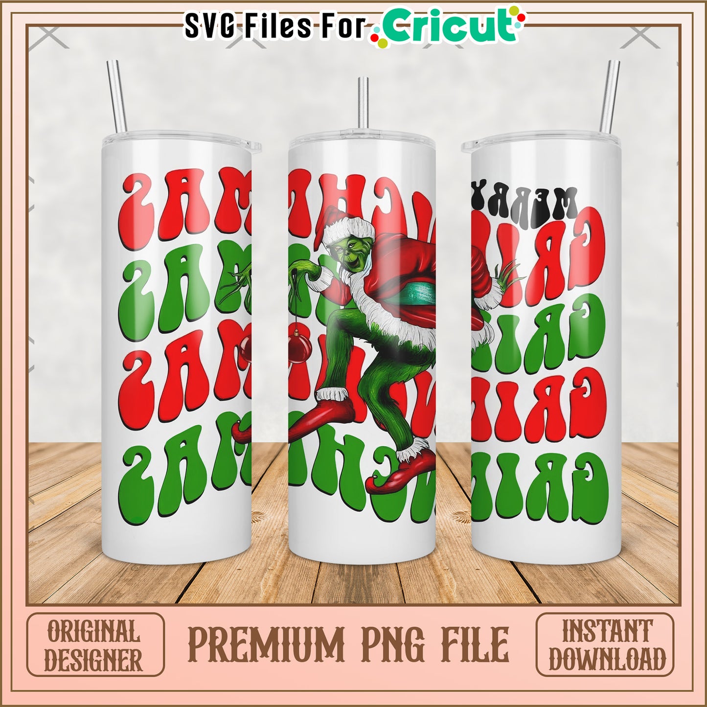 Funny grinch tumbler png, grinch christmas​​ png, christmas tree​​ png