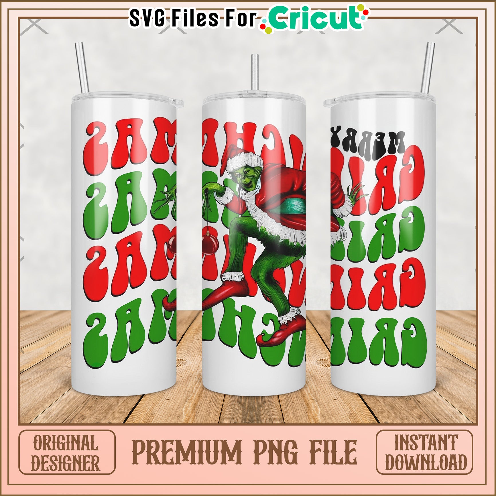 Funny grinch tumbler png, grinch christmas​​ png, christmas tree​​ png