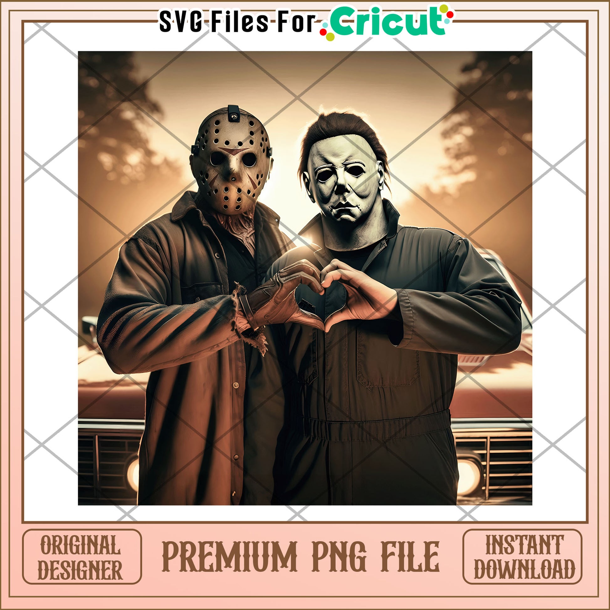 Funny jason and michael design png, happy halloween​ png, times for halloween png