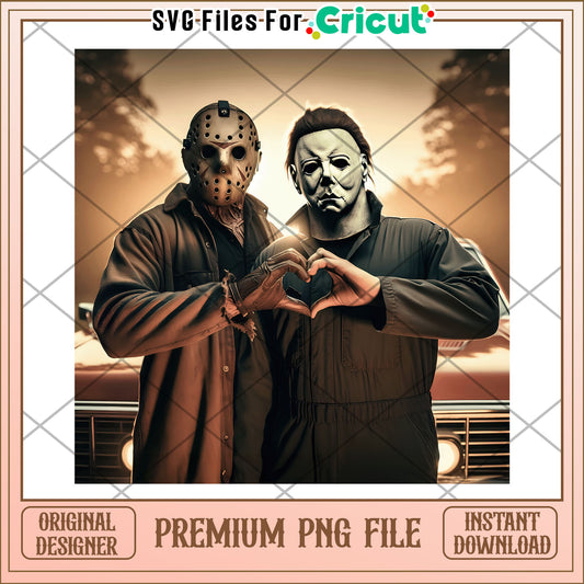 Funny jason and michael design png, happy halloween​ png, times for halloween png