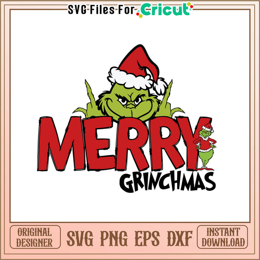 Funny merry grinchmas santa claus svg, grinchmas hollywood​ svg