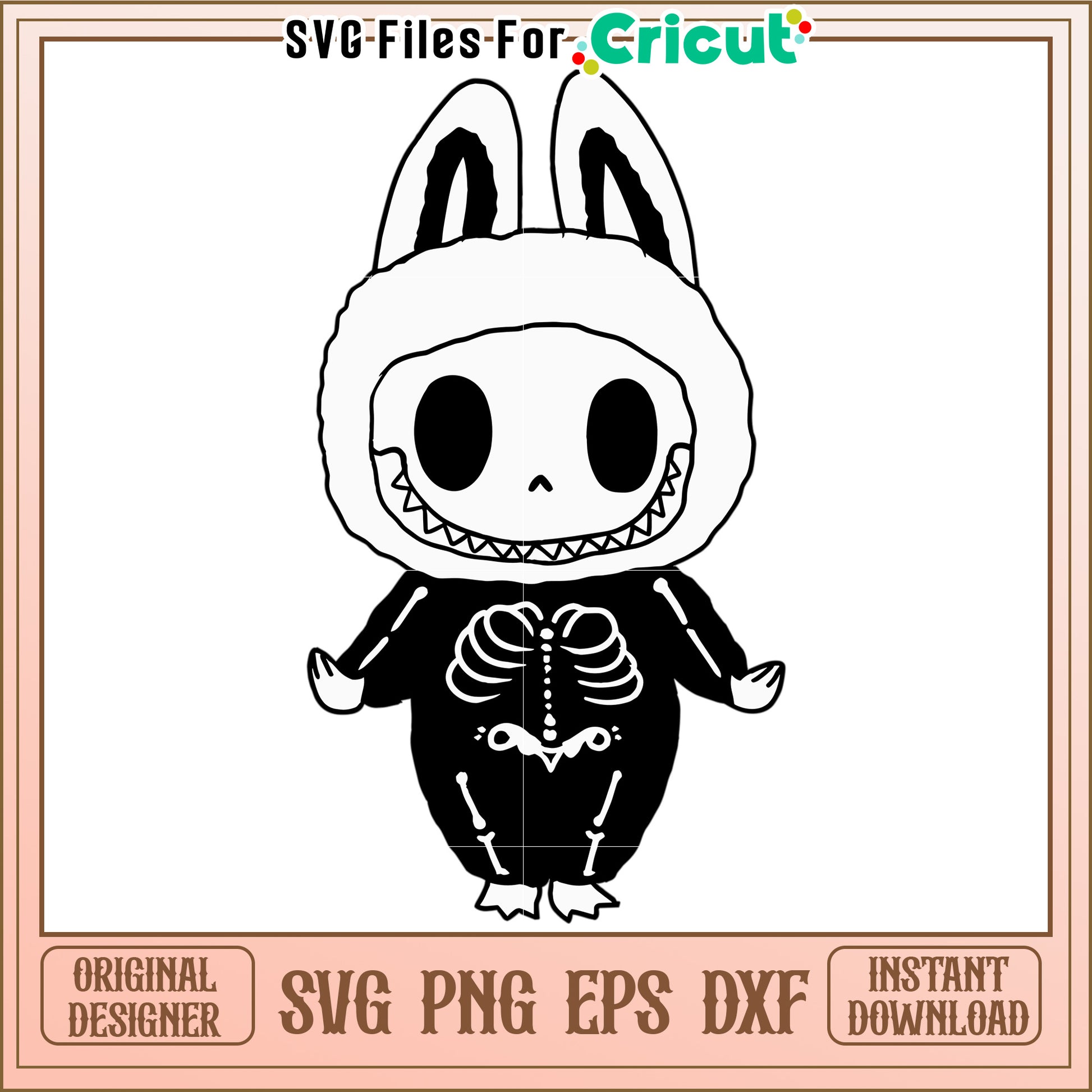 Funny skeleton labubu svg, halloween cartoon svg, halloween pumkin svg