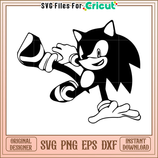 Funny sonic illustration svg, sonic movie svg, sonic toys svg