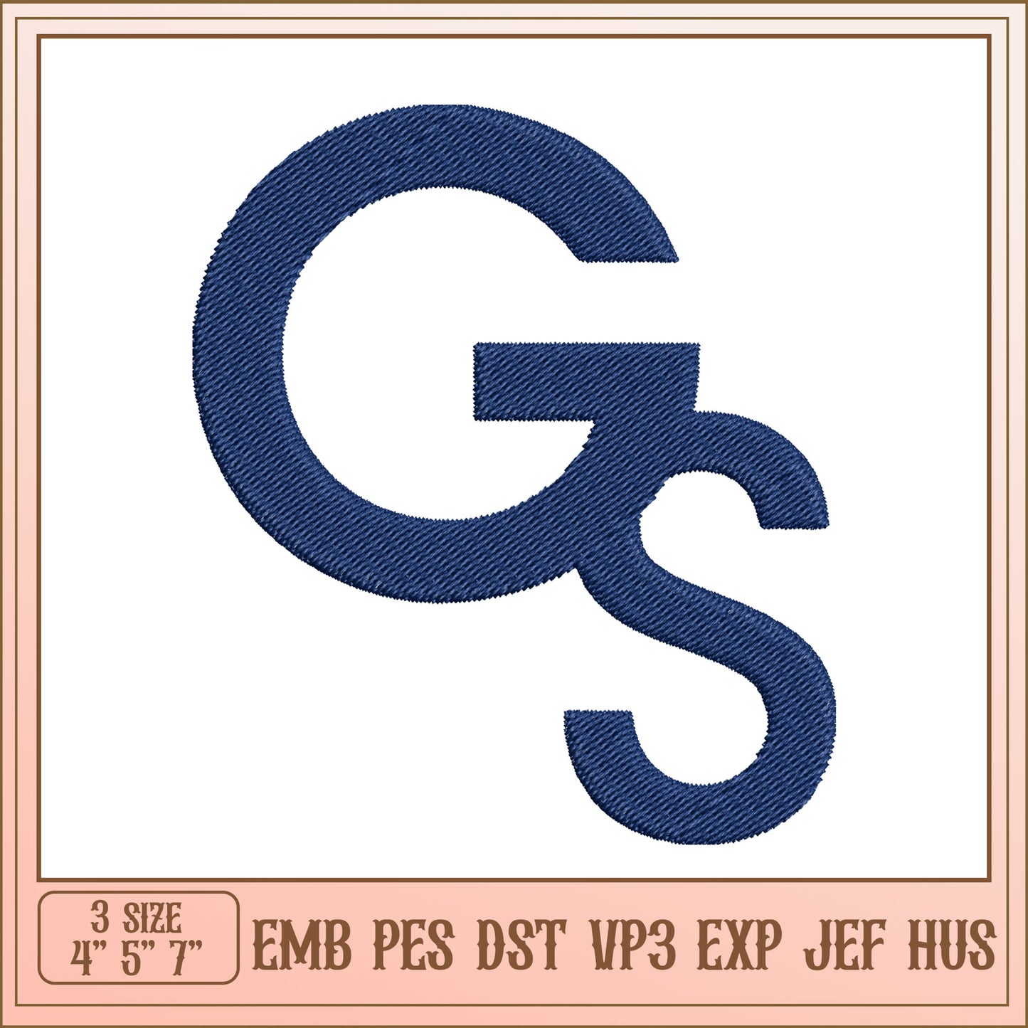 GS Monogram Embroidery Design
