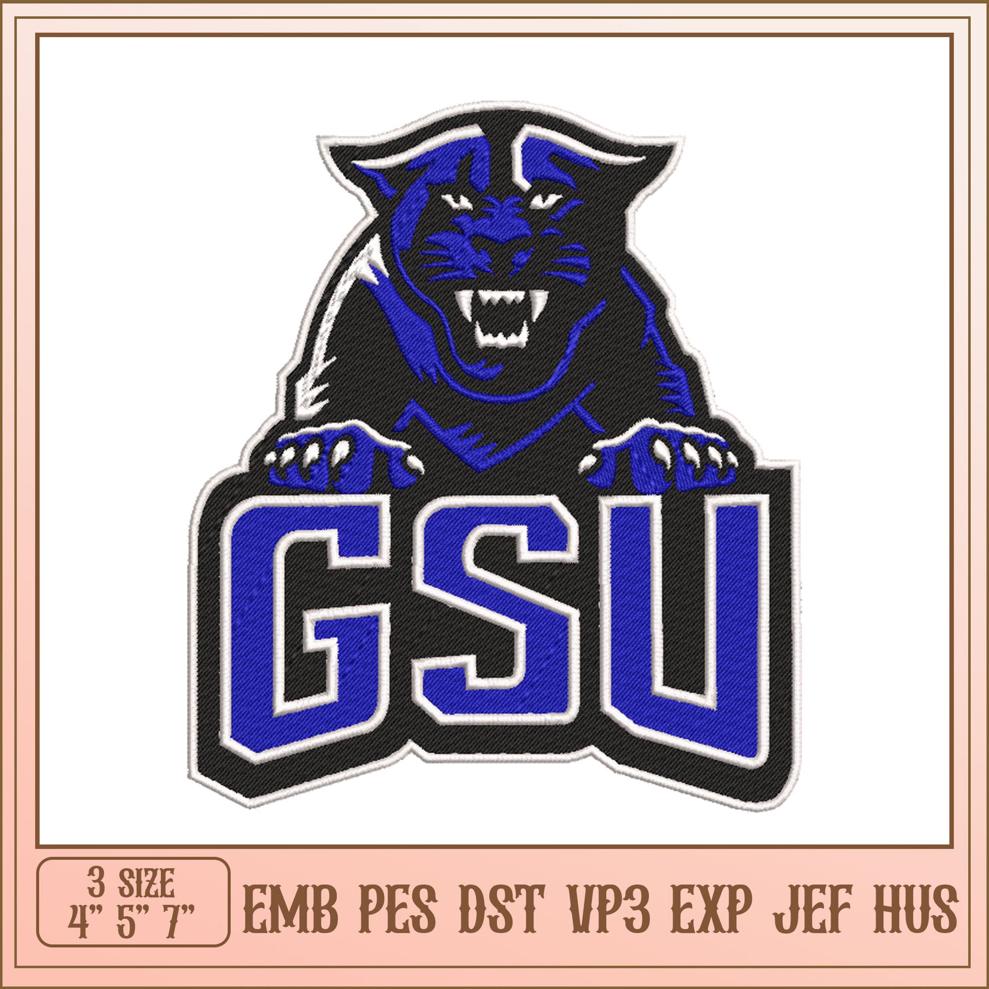 GSU Panther Embroidery Design