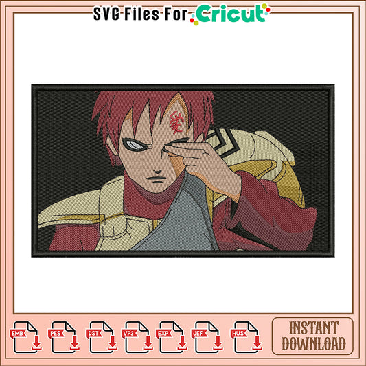 Gaara Embroidery Design Instant Download