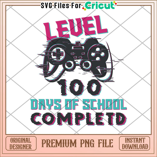 Game Console level 100 days of school completed png, school days png