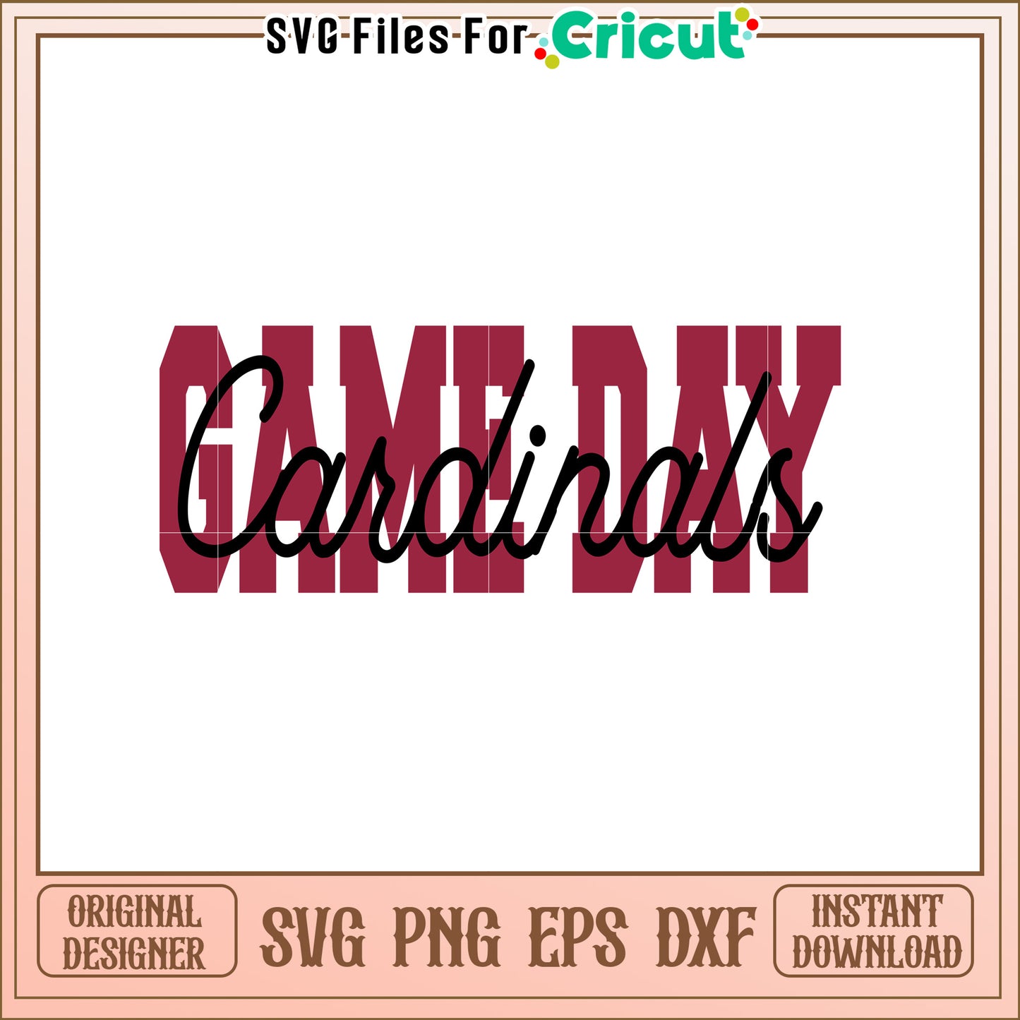 Game Day Cardinals SVG Design