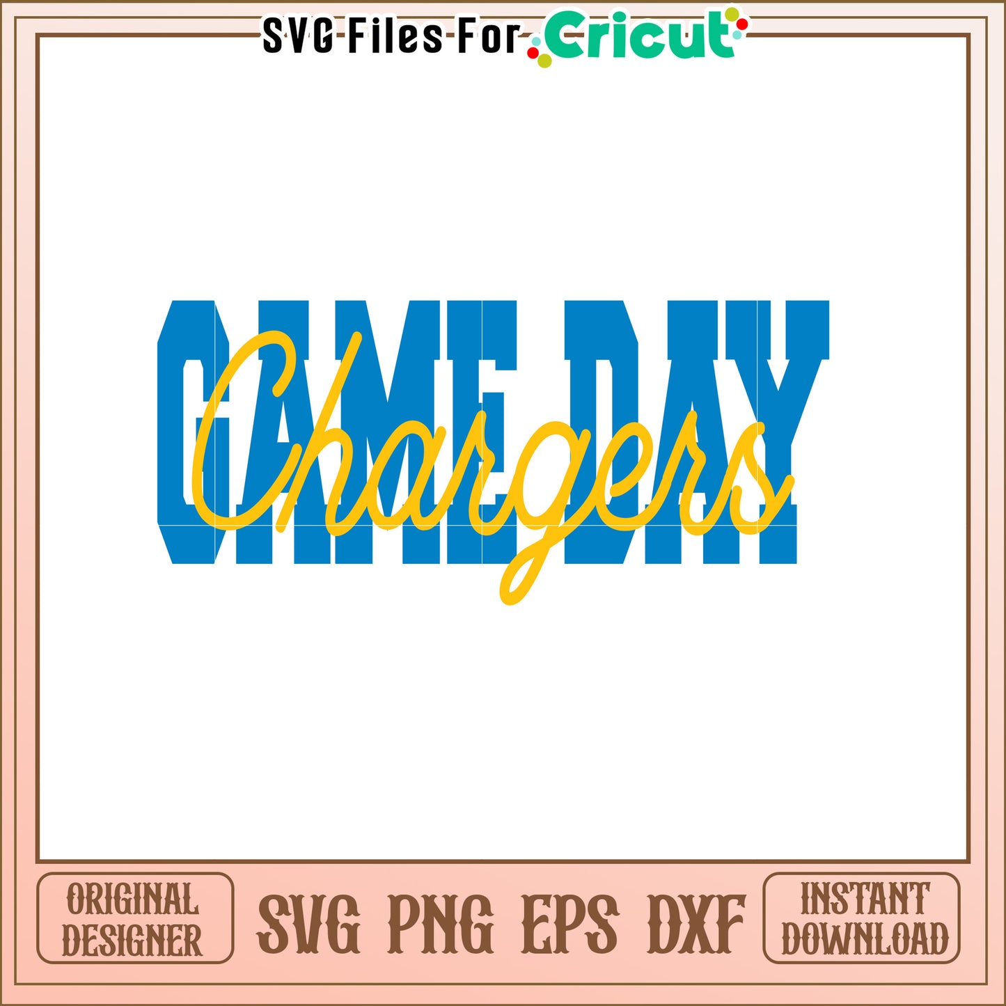 Game Day Chargers SVG Design