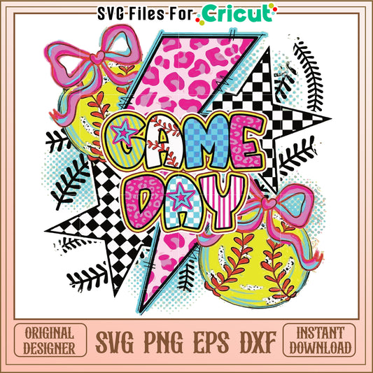 Game Day Design with Colorful Patterns, Perfect for Sports Events
