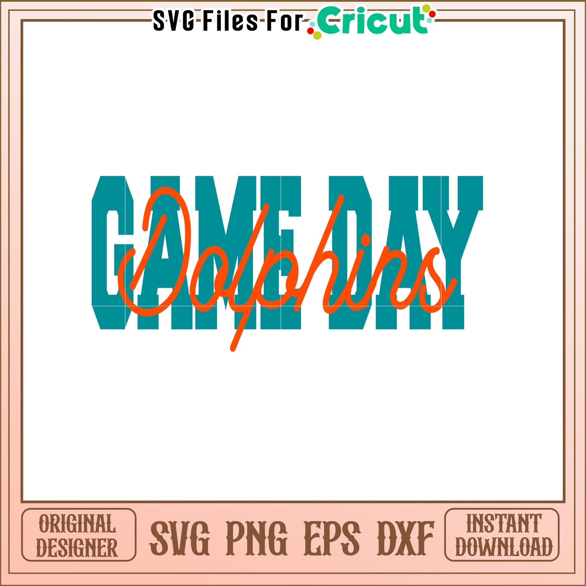 Game Day Dolphins SVG Design
