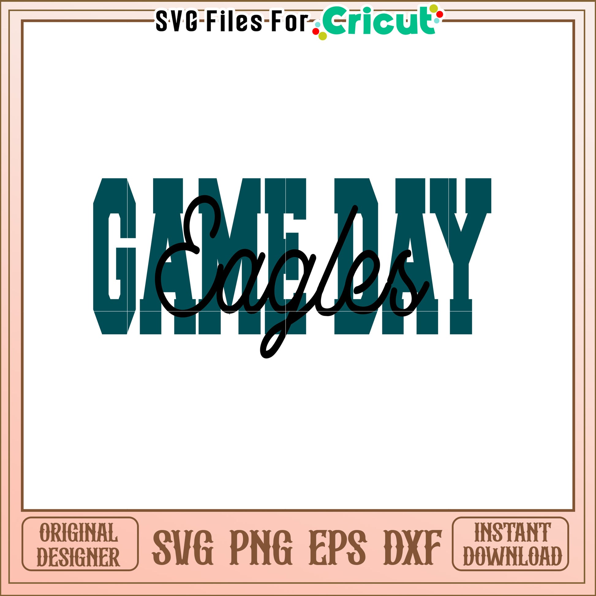 Game Day Eagles SVG Design