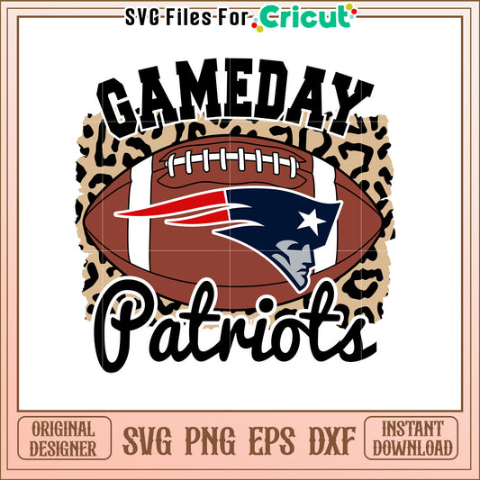 Game Day Patriots Football SVG
