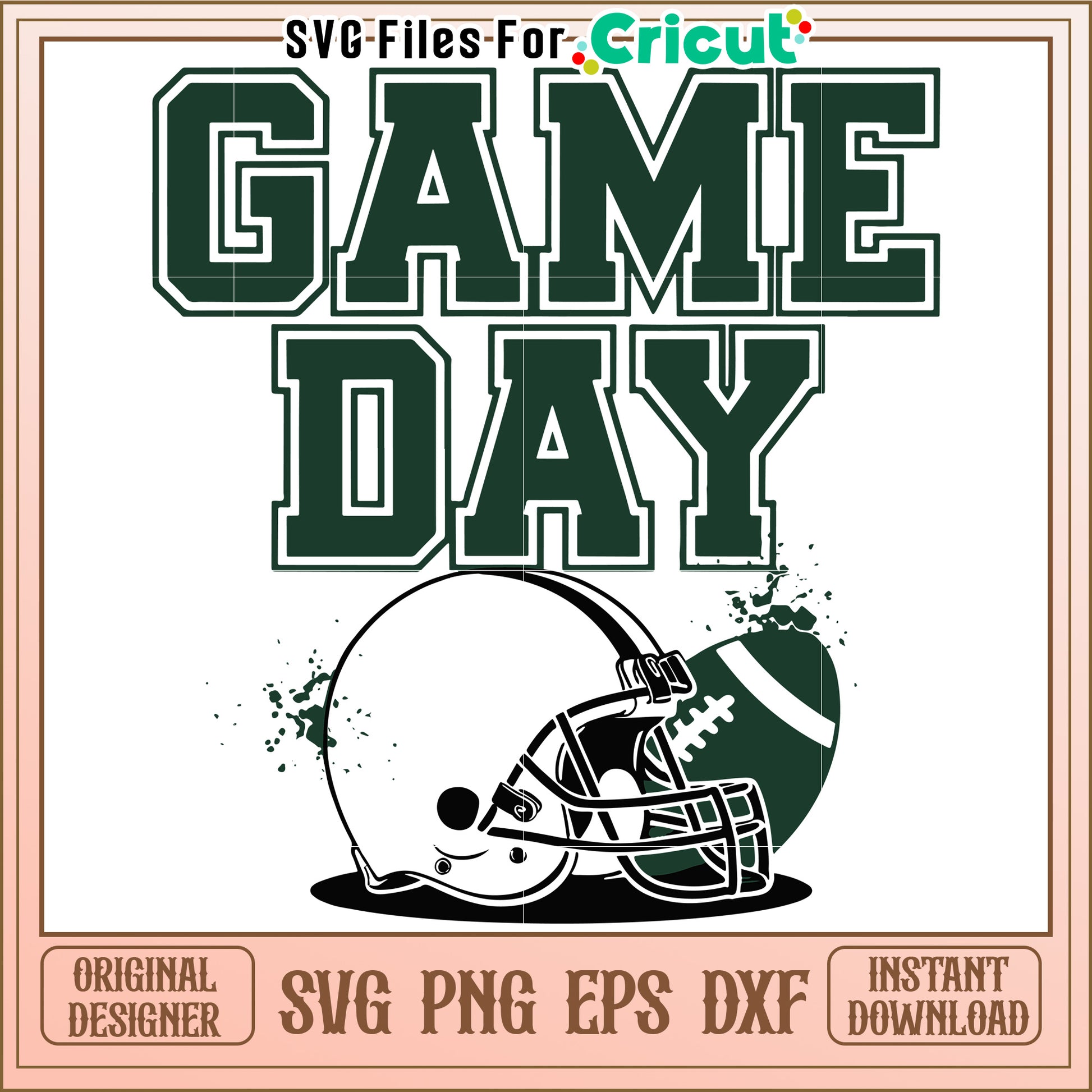 Game Day SVG Design - Football Helmet