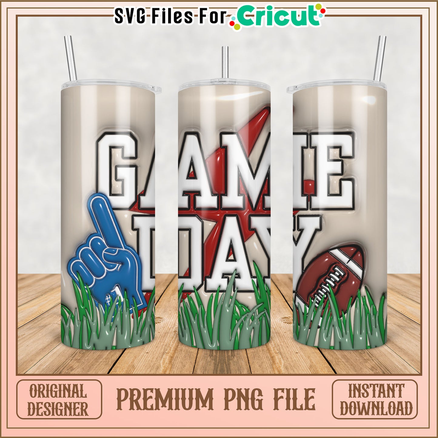 Game Day Tumbler PNG Design