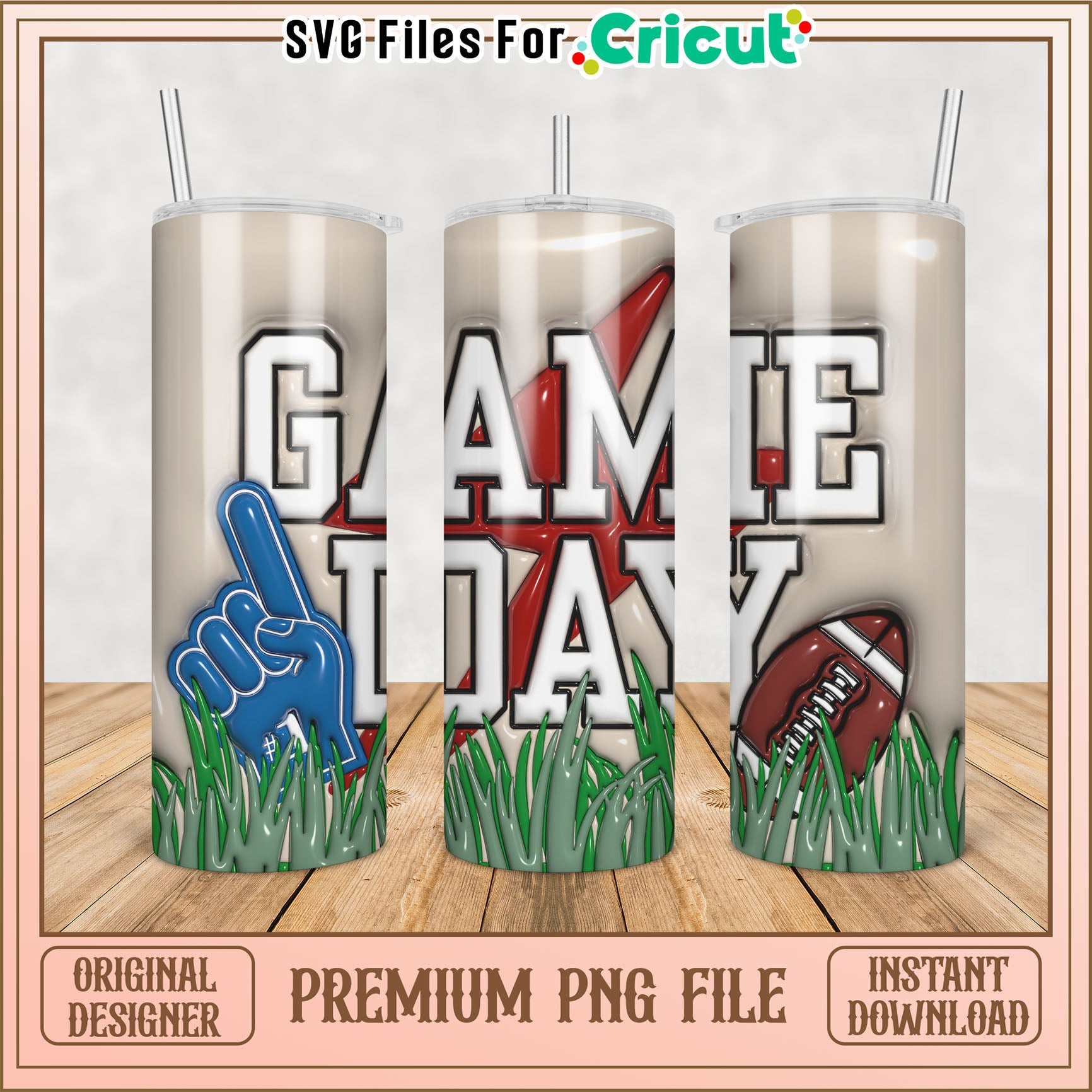 Game Day Tumbler PNG Design