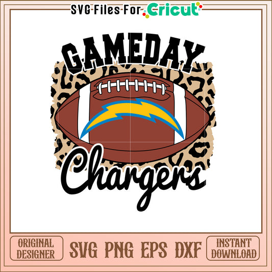 Gameday Chargers Football SVG