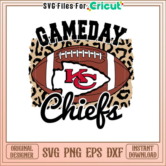 Gameday Chiefs Football SVG Design