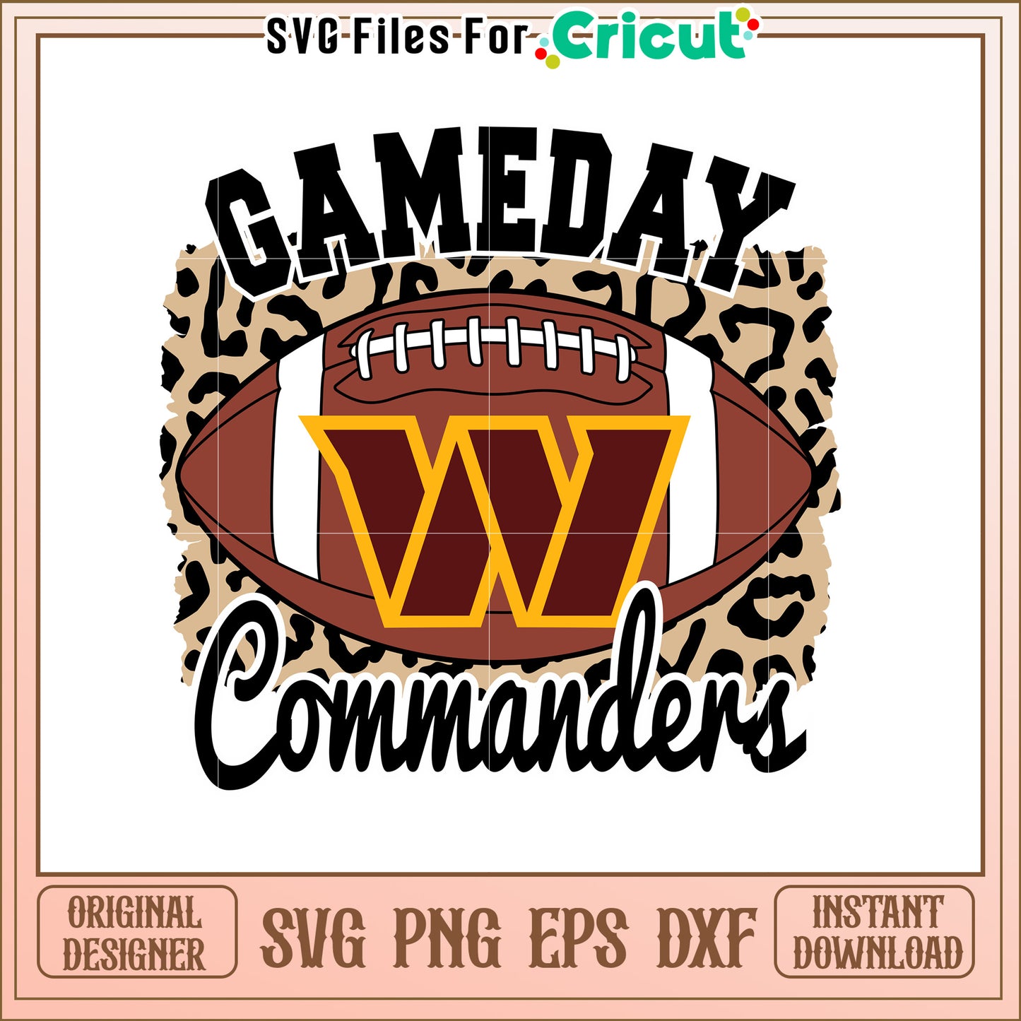 Gameday Commanders Football SVG