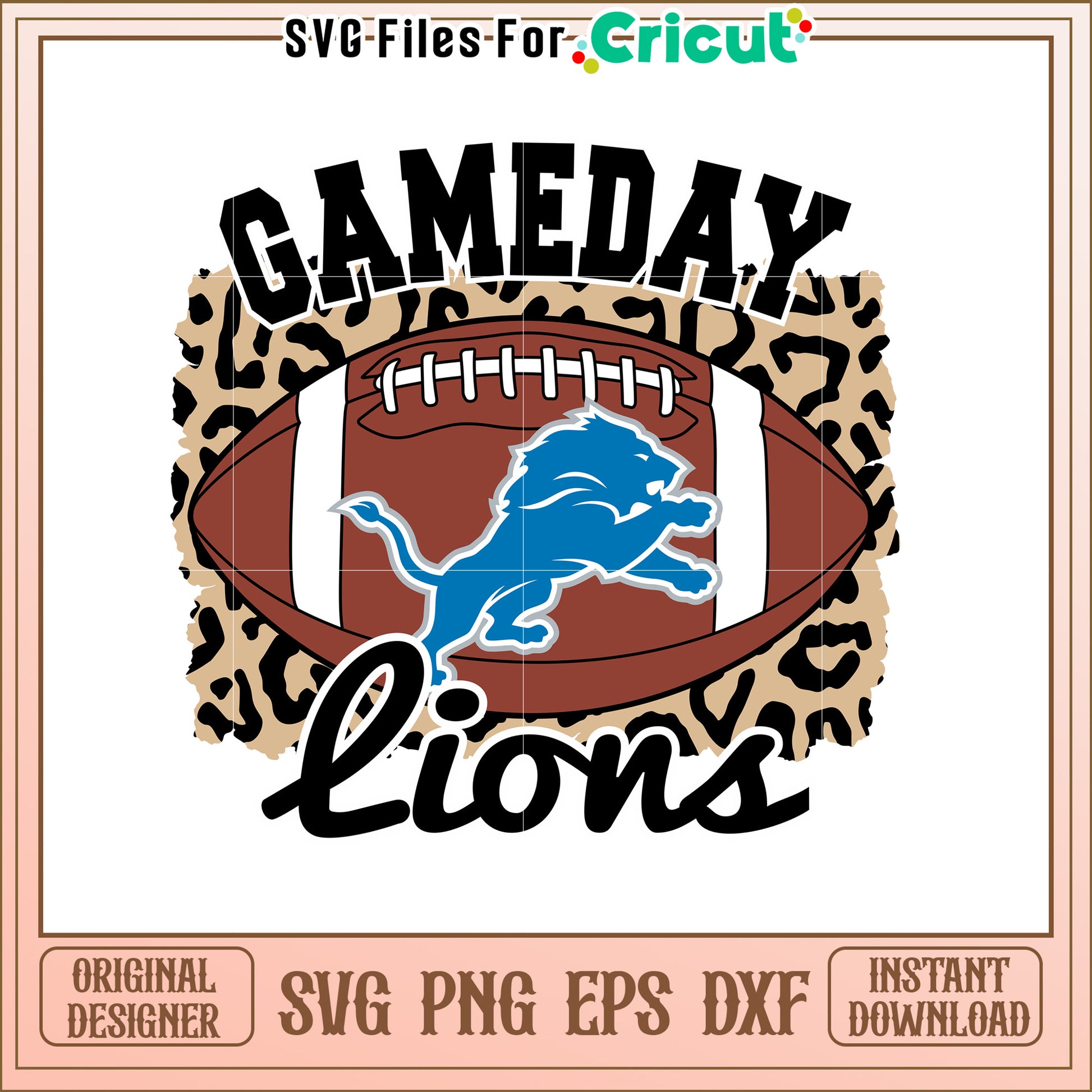 Gameday Lions Football SVG Design