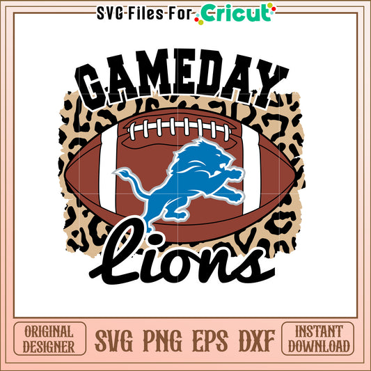 Gameday Lions Football SVG Design