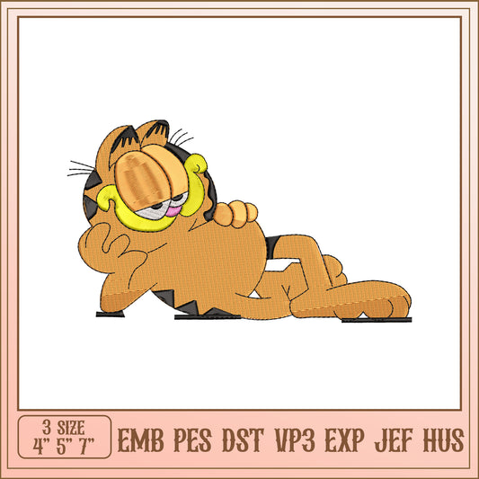 Garfield Embroidery Design - 3 Sizes