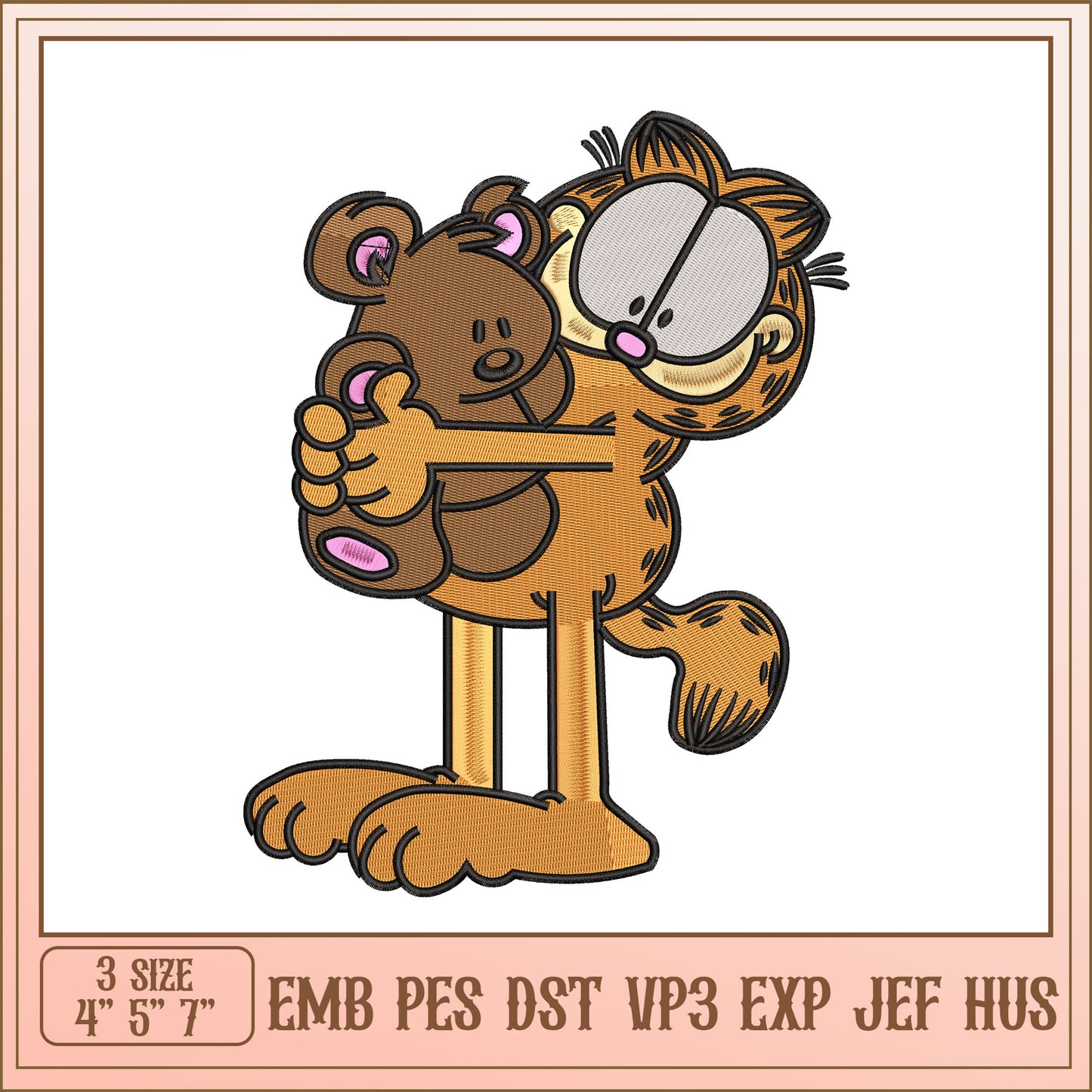 Garfield Embroidery Design