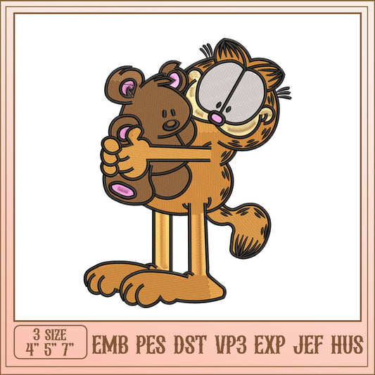 Garfield Embroidery Design
