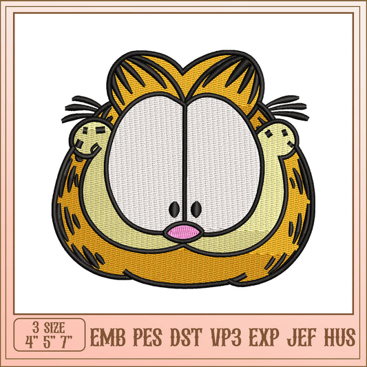 Garfield Embroidery Design 3 Sizes