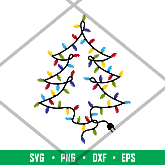 Garland Christmas Tree, Garland Christmas Tree Svg