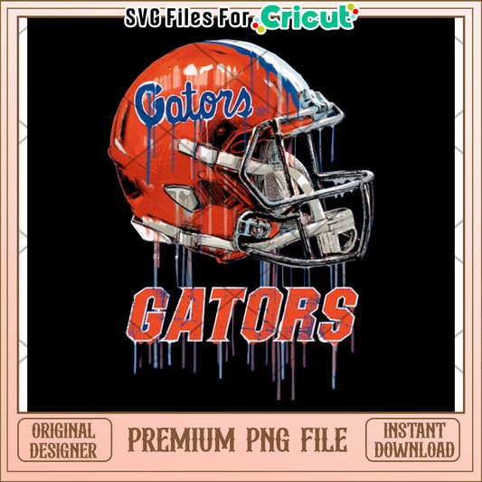 Gators football helmet design for Cricut projects, premium PNG download