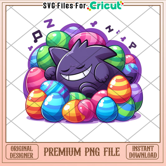 Gengar Easter Eggs PNG Cricut Design
