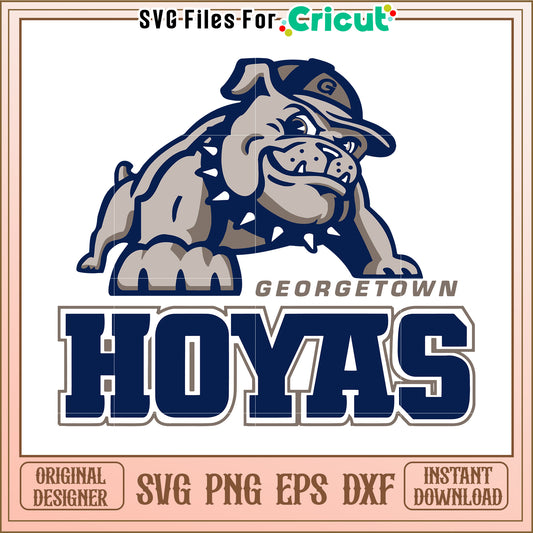 Georgetown Hoyas Bulldog SVG for Cricut, perfect for sports enthusiasts and crafters
