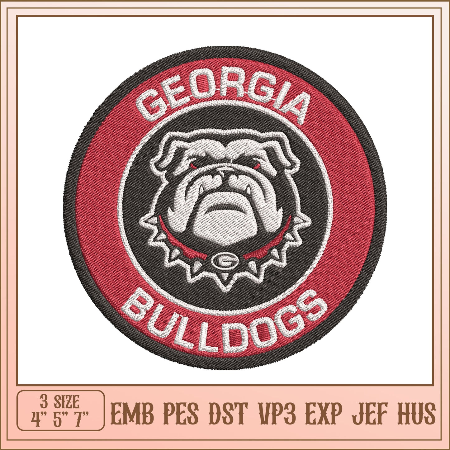 Georgia Bulldogs Embroidery Design