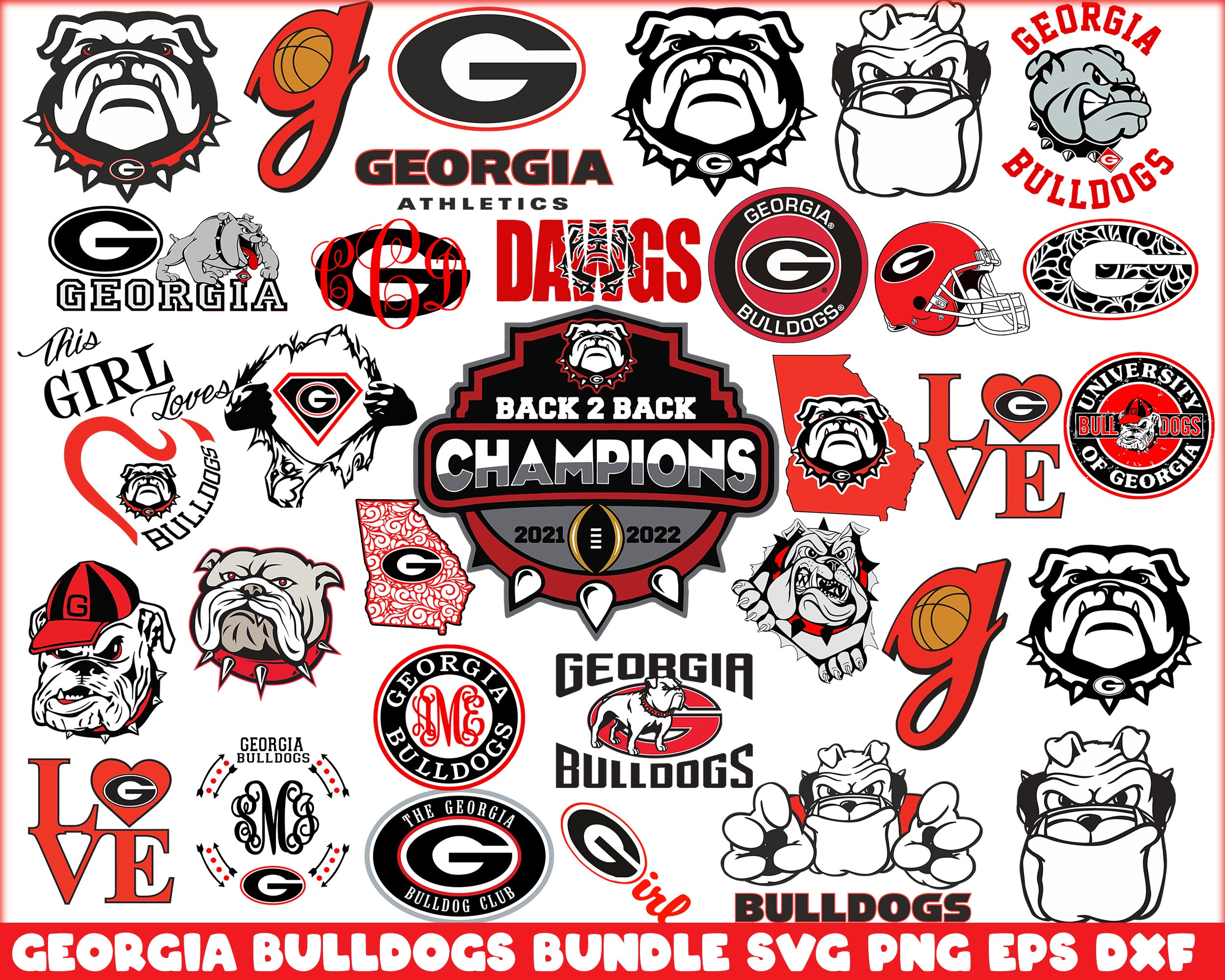 Georgia bulldogs logo bundle design svg, georgia bulldogs football svg ...