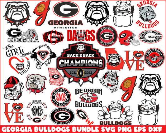 Georgia bulldogs logo bundle design svg, georgia bulldogs football svg