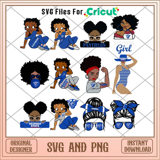 Georgia State girl svg, Georgia State svg bundle, NCAA svg 