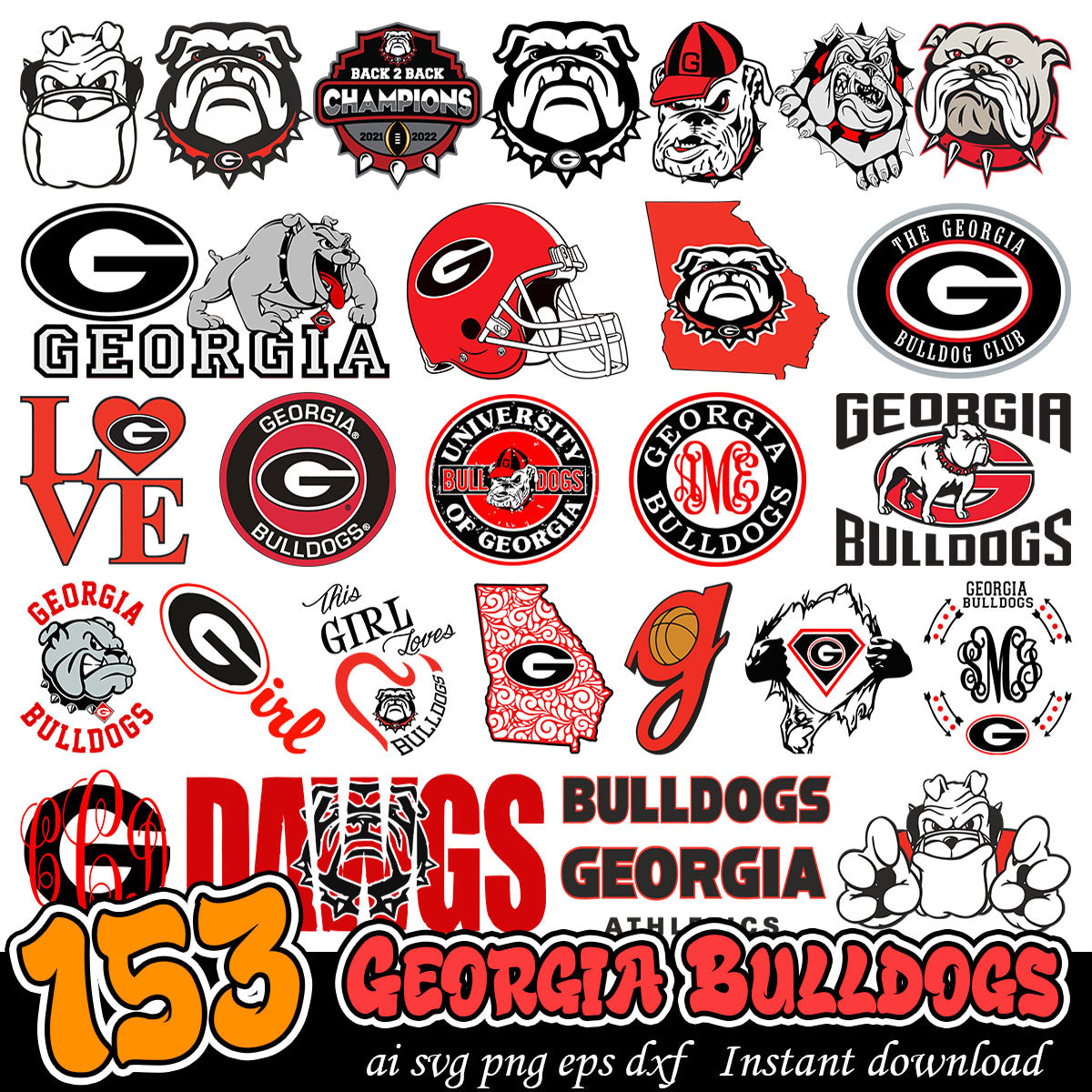 Georgia Bulldogs svg bundle, Georgia Bulldogs NFL bundle – svg files ...